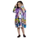 10K SUPREME Printed PVC ( Zip & Pleat ) Kids Raincoat - Purple