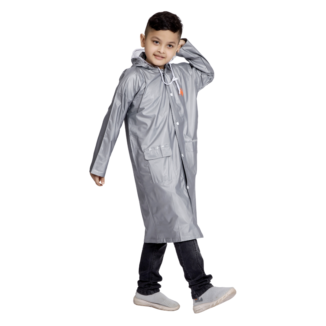 2K CRYSTAL Plain PVC ( Pleat ) Kids Raincoat - Image 12