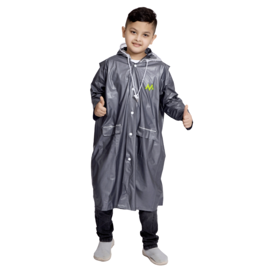 2K CRYSTAL Plain PVC ( Pleat ) Kids Raincoat