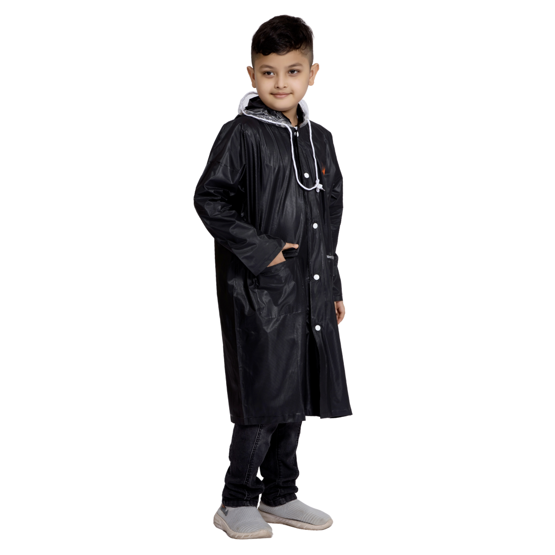 2K CRYSTAL Plain PVC ( Pleat ) Kids Raincoat
