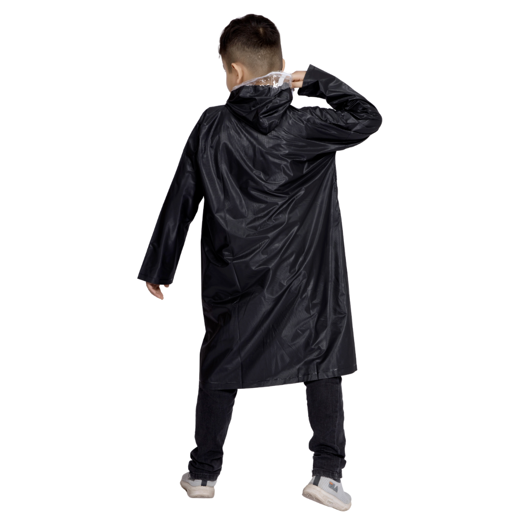 2K CRYSTAL Plain PVC ( Pleat ) Kids Raincoat - Image 3