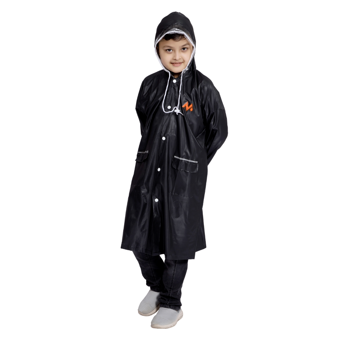 2K CRYSTAL Plain PVC ( Pleat ) Kids Raincoat - Image 2