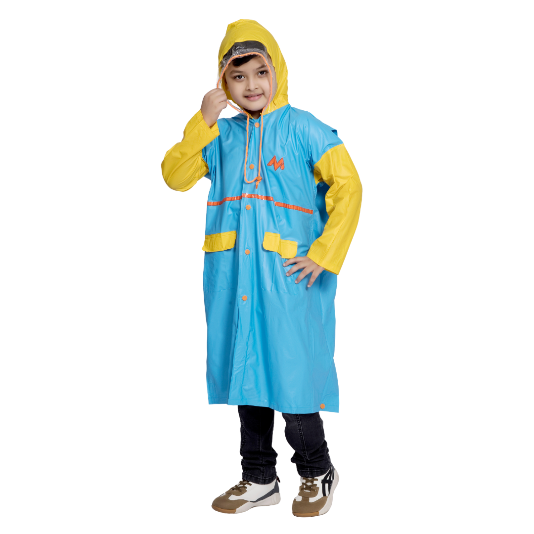 3K GALAXY Plain PVC ( Pleat ) Kids Raincoat - Image 34