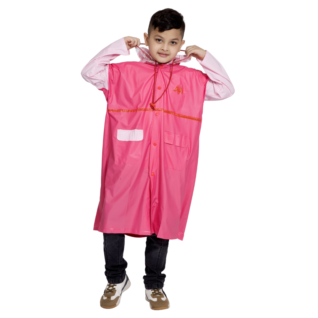 3K GALAXY Plain PVC ( Pleat ) Kids Raincoat - Image 9