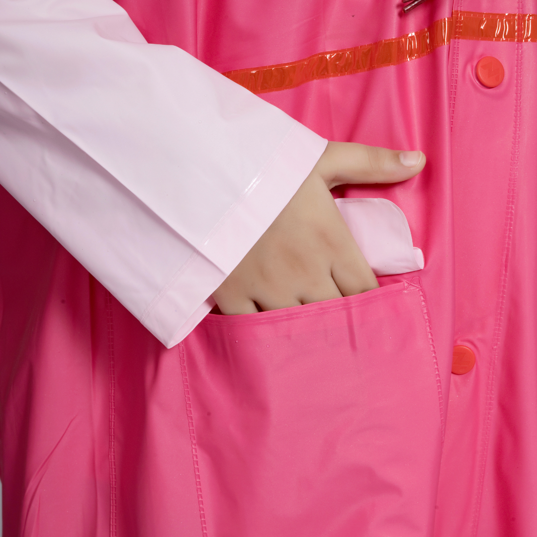3K GALAXY Plain PVC ( Pleat ) Kids Raincoat - Image 7