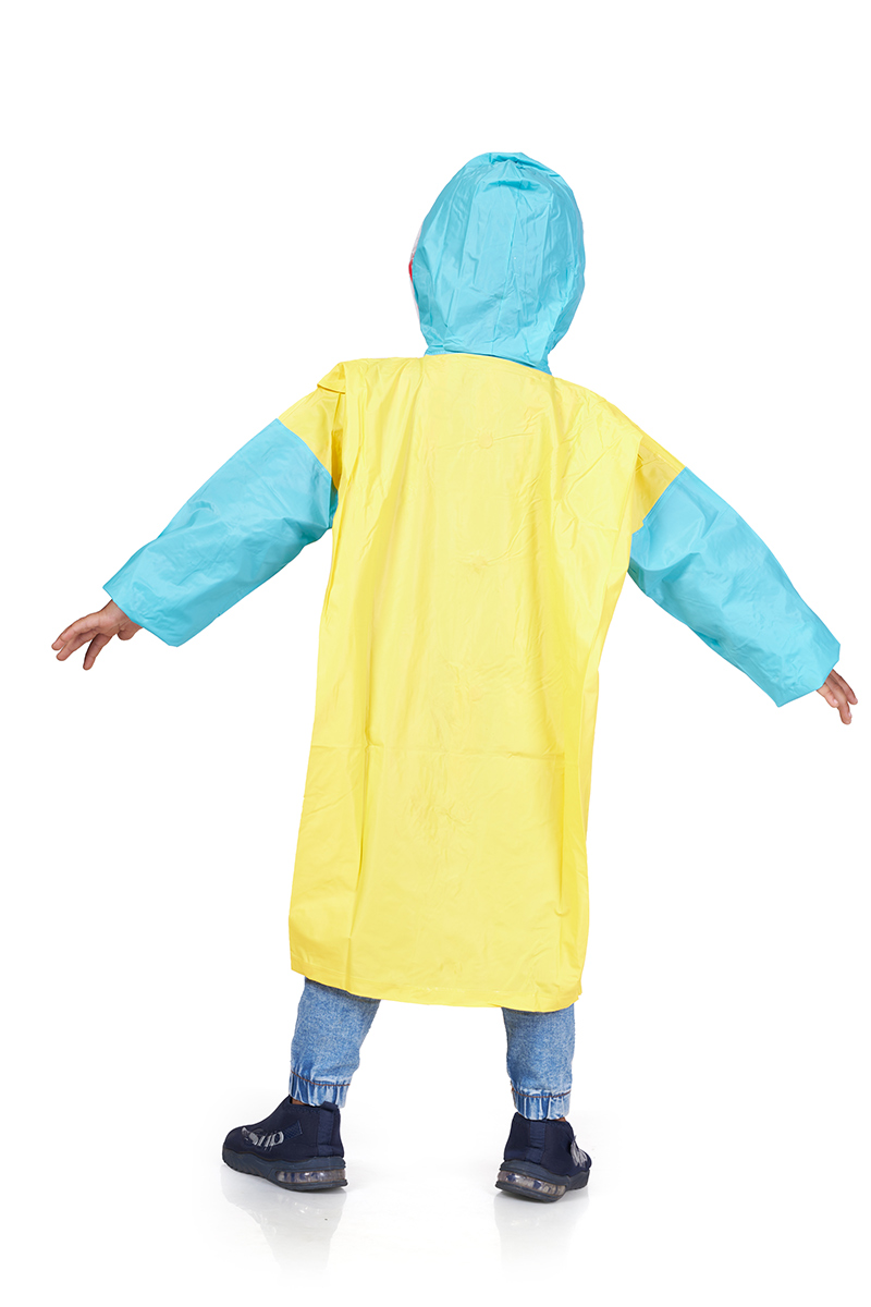 3K GALAXY Plain PVC ( Pleat ) Kids Raincoat - Image 5