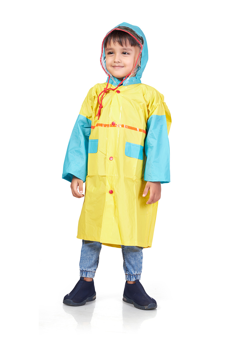 3K GALAXY Plain PVC ( Pleat ) Kids Raincoat - Image 4