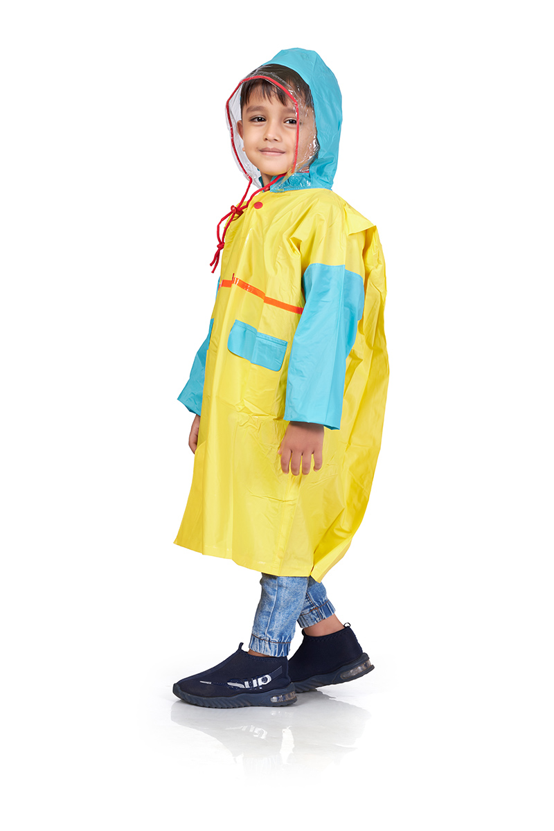 3K GALAXY Plain PVC ( Pleat ) Kids Raincoat - Image 3