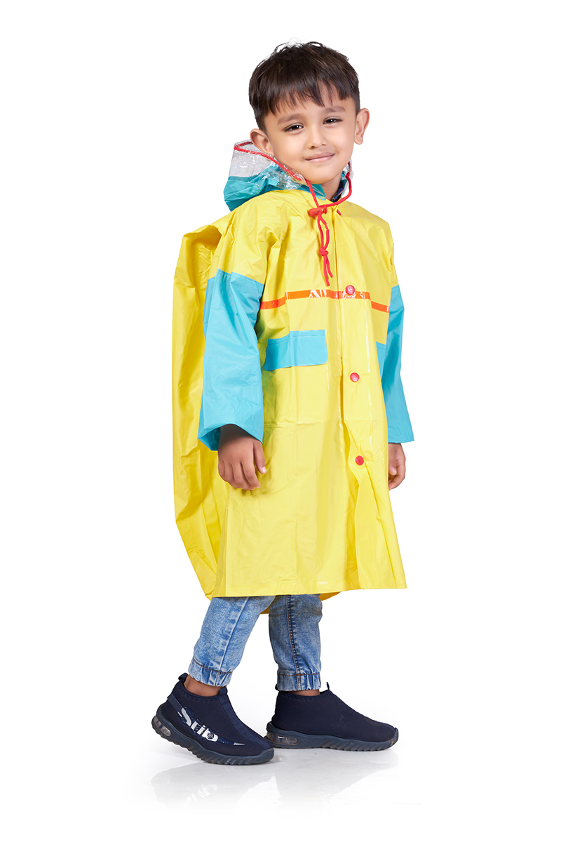 3K GALAXY Plain PVC ( Pleat ) Kids Raincoat - Image 2
