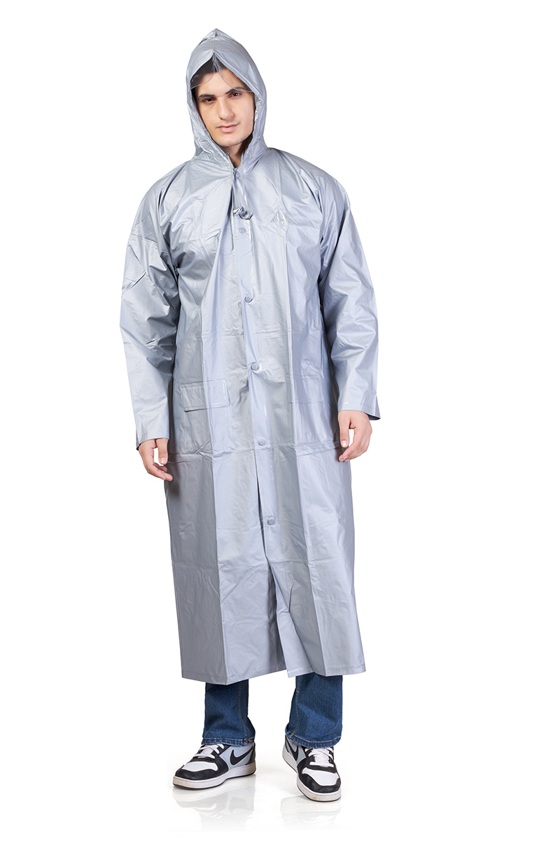 4M SUPREME Plain PVC Mens Raincoat - Image 5