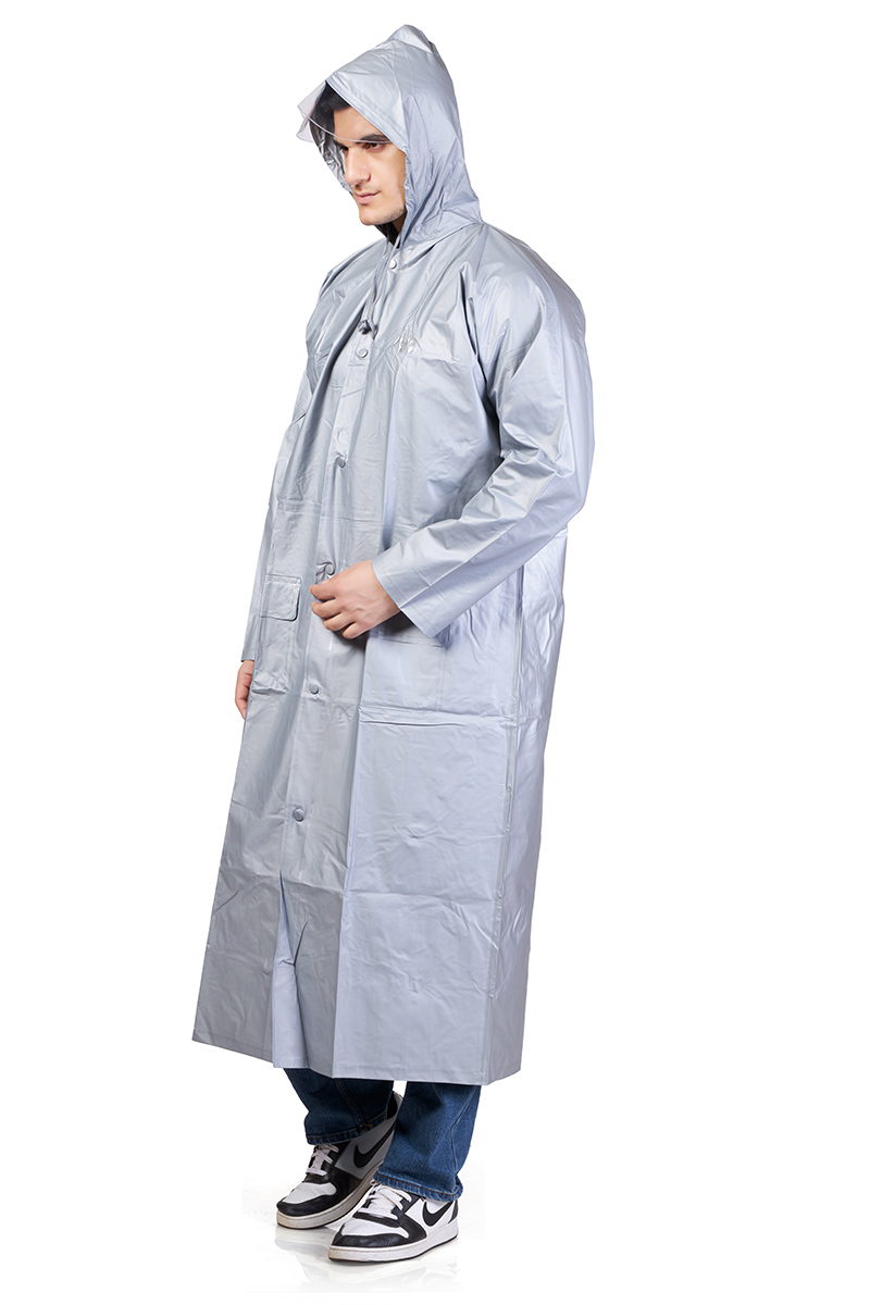 4M SUPREME Plain PVC Mens Raincoat - Image 4