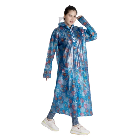 6W CLASSIC Printed PVC Womens Raincoat