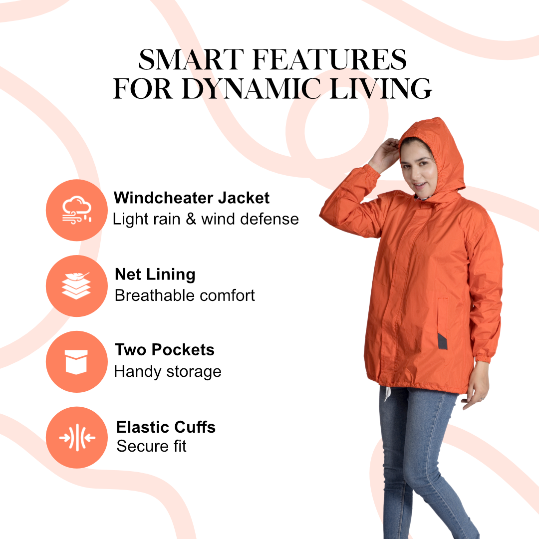 85W Designer Womens Windcheater With Net & Taping - Image 8