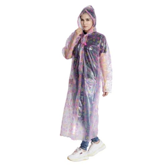 8W GALAXY Printed PVC Womens Raincoat