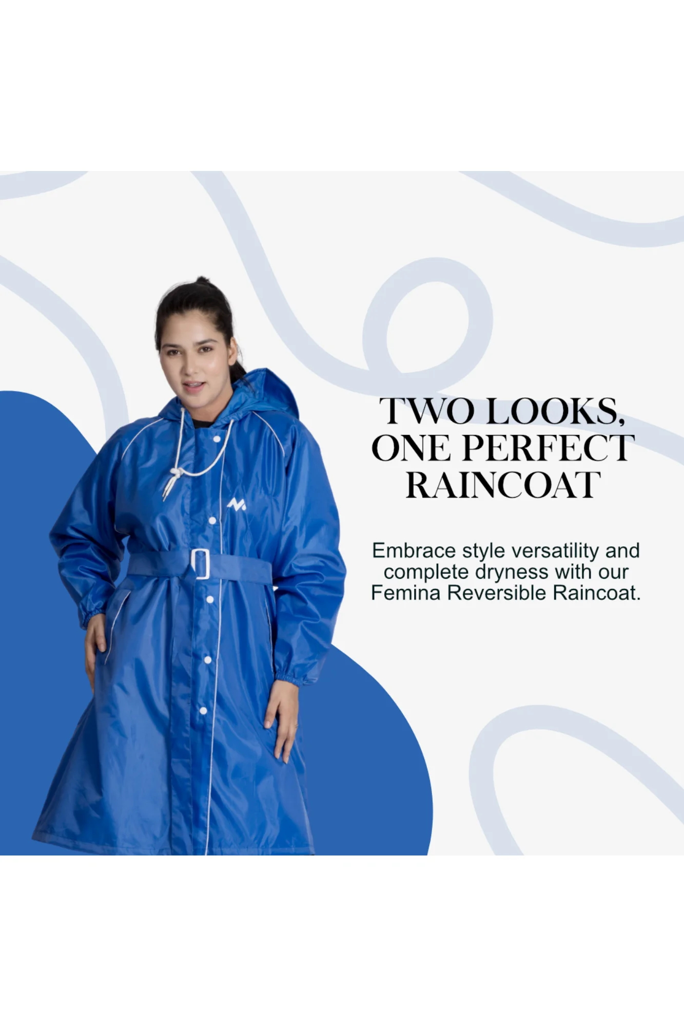 46W FEMINA Reversible Womens Short Raincoat - Image 59