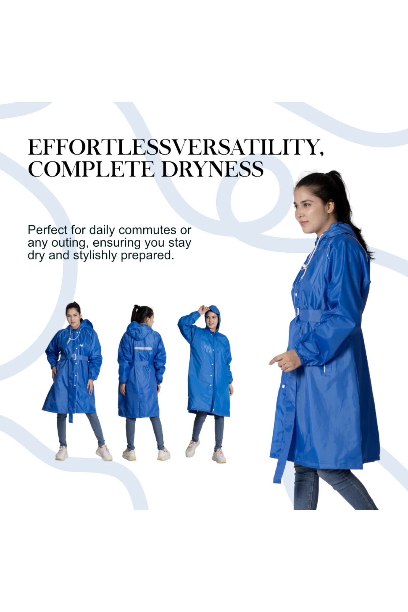 46W FEMINA Reversible Womens Short Raincoat - Image 42
