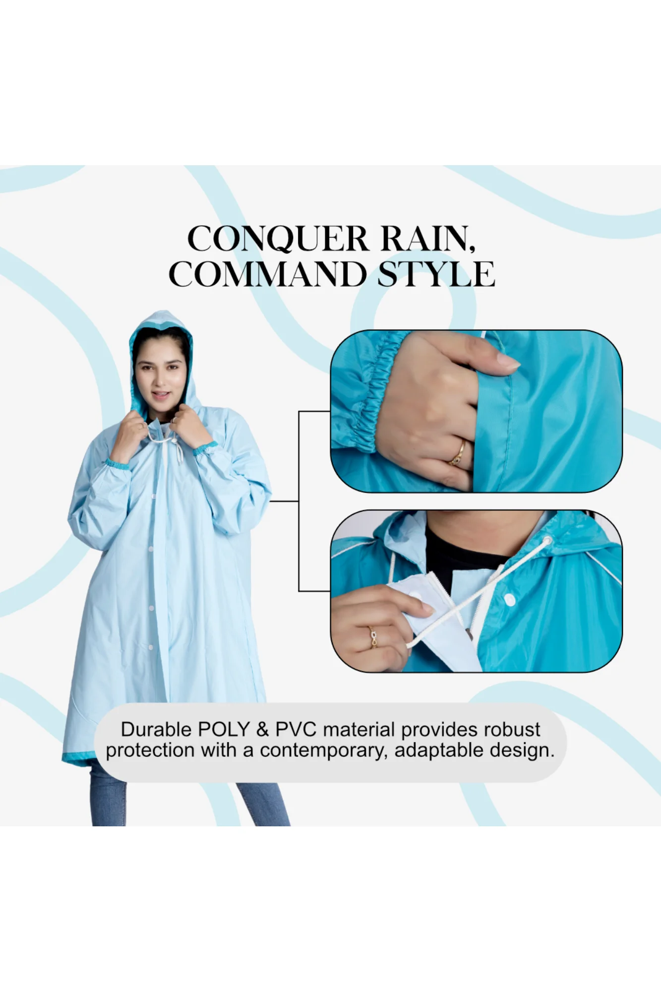 46W FEMINA Reversible Womens Short Raincoat - Image 45