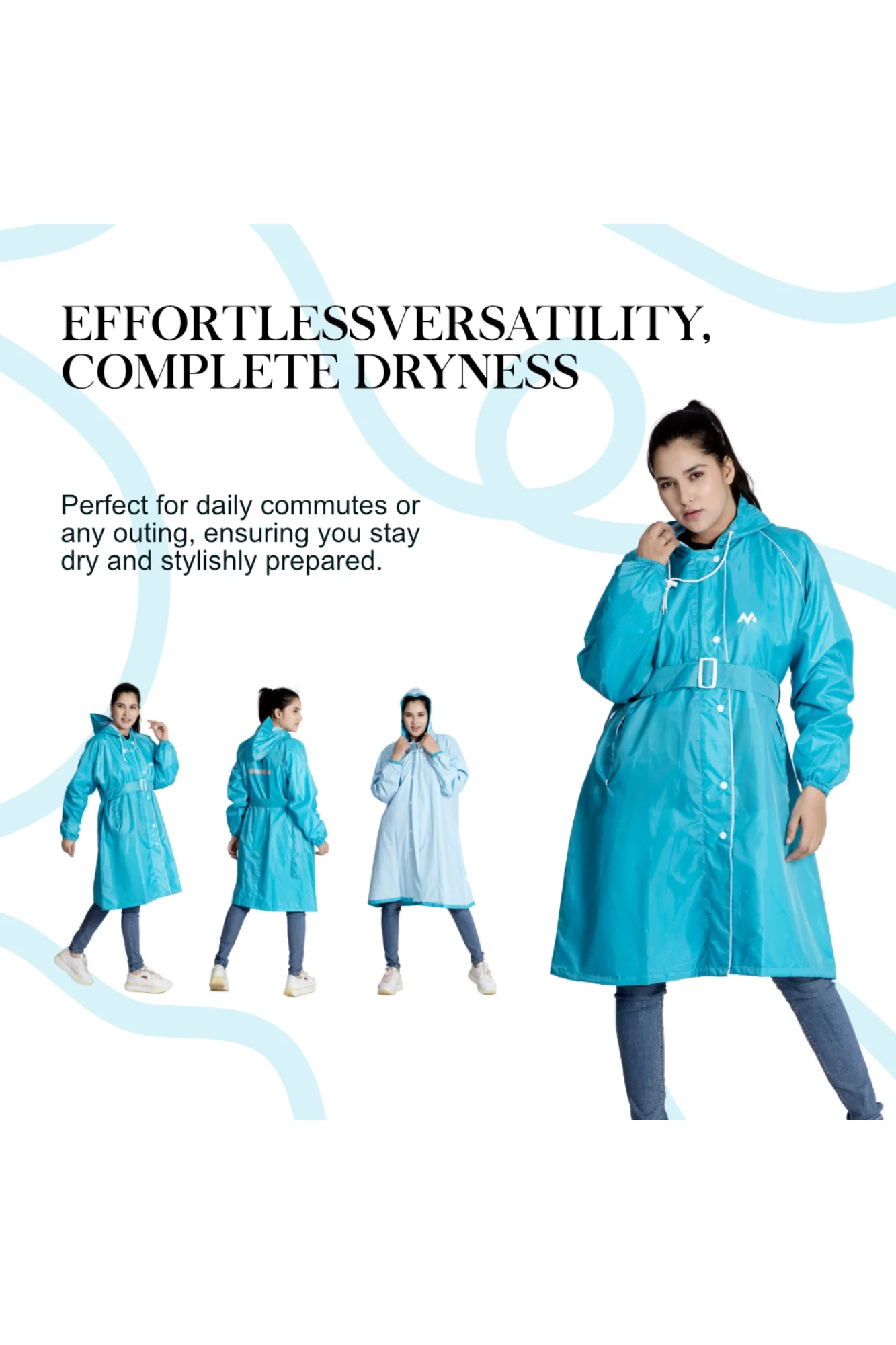 46W FEMINA Reversible Womens Short Raincoat - Image 46
