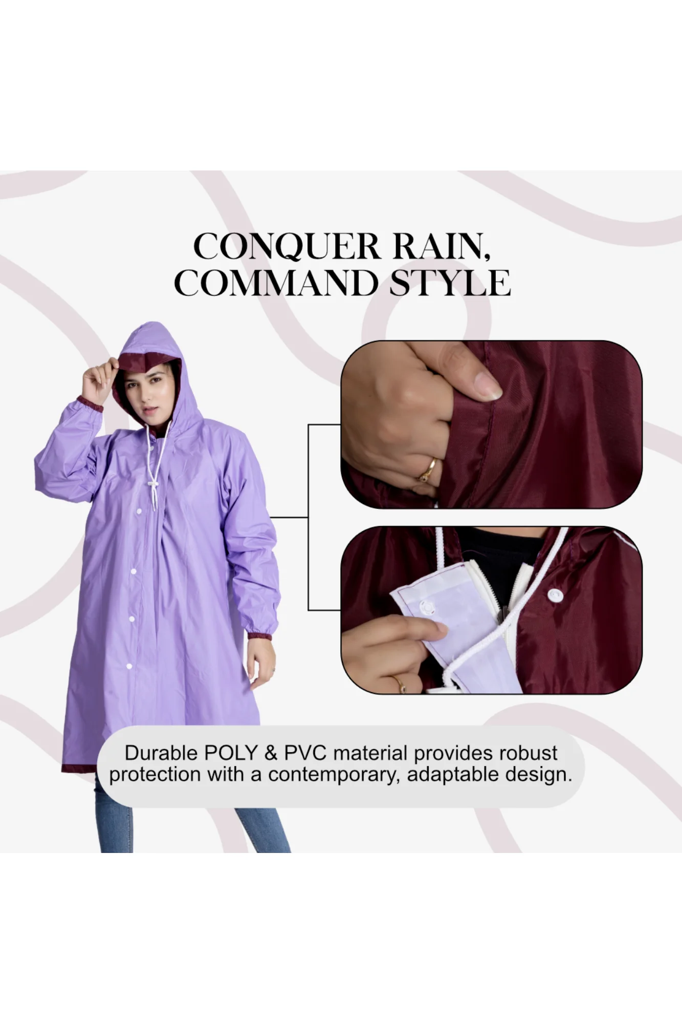 46W FEMINA Reversible Womens Short Raincoat - Image 49