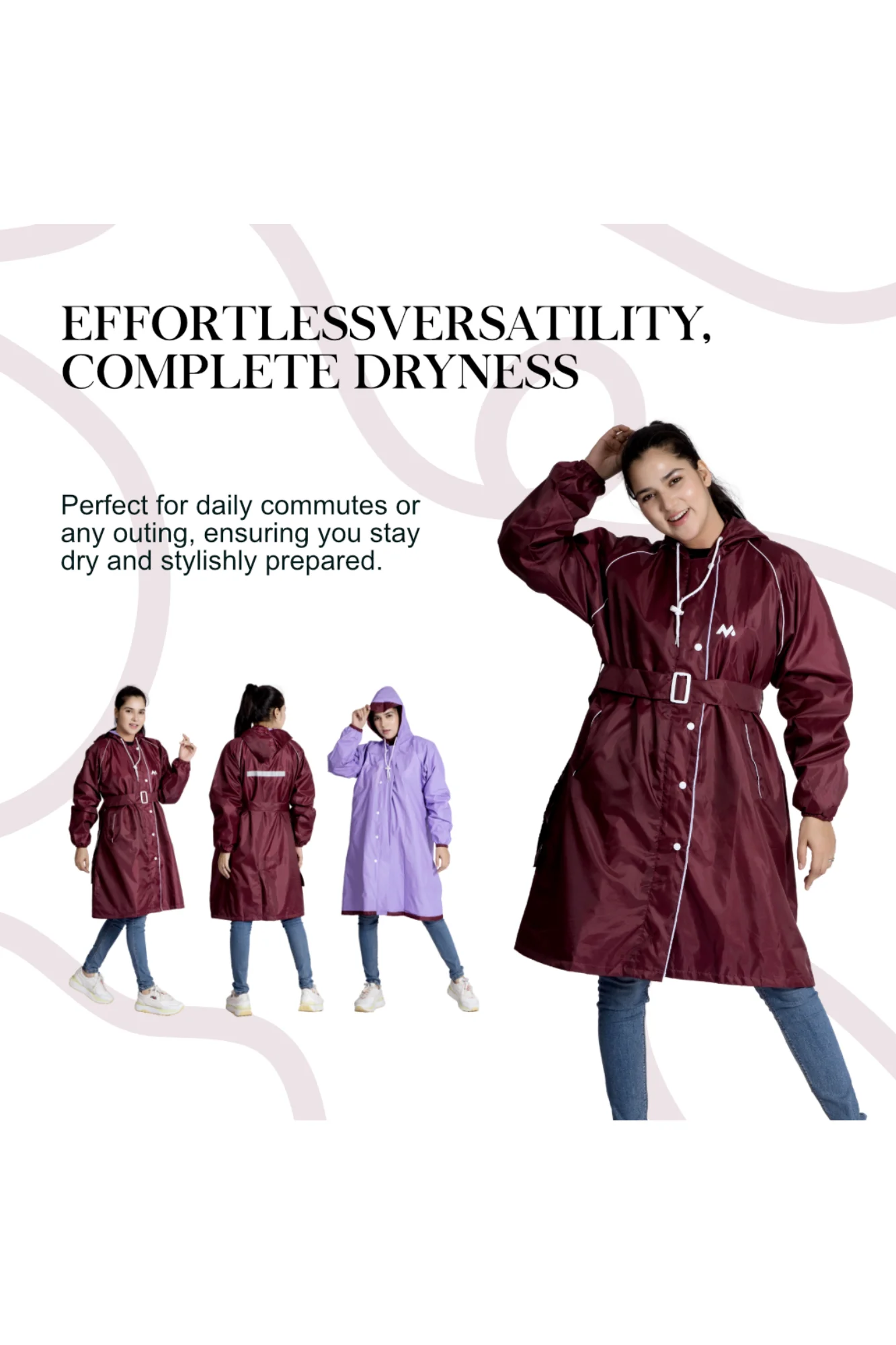 46W FEMINA Reversible Womens Short Raincoat - Image 50
