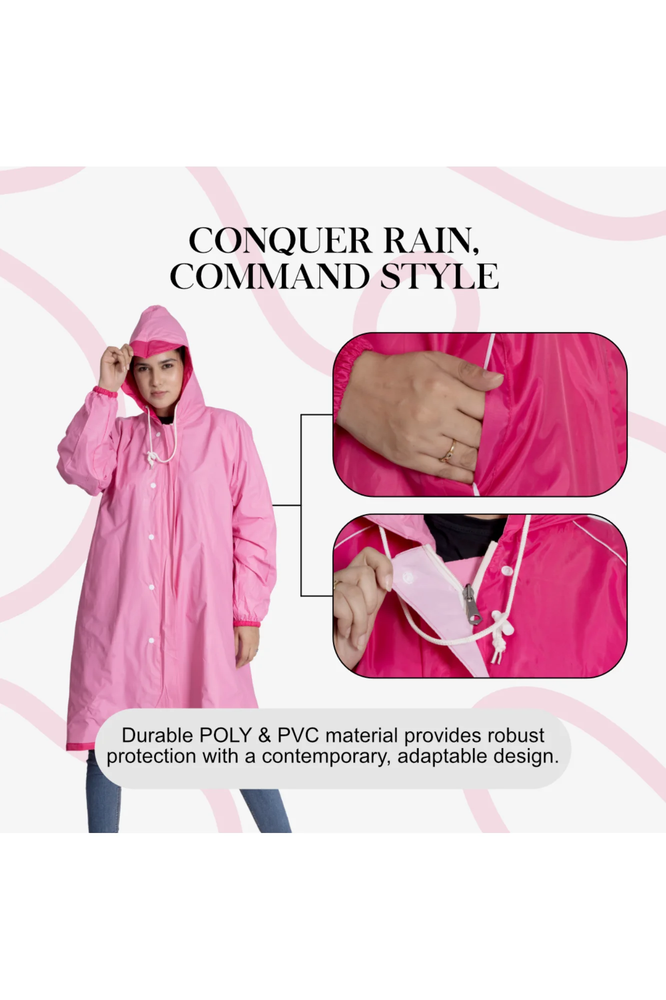46W FEMINA Reversible Womens Short Raincoat - Image 53