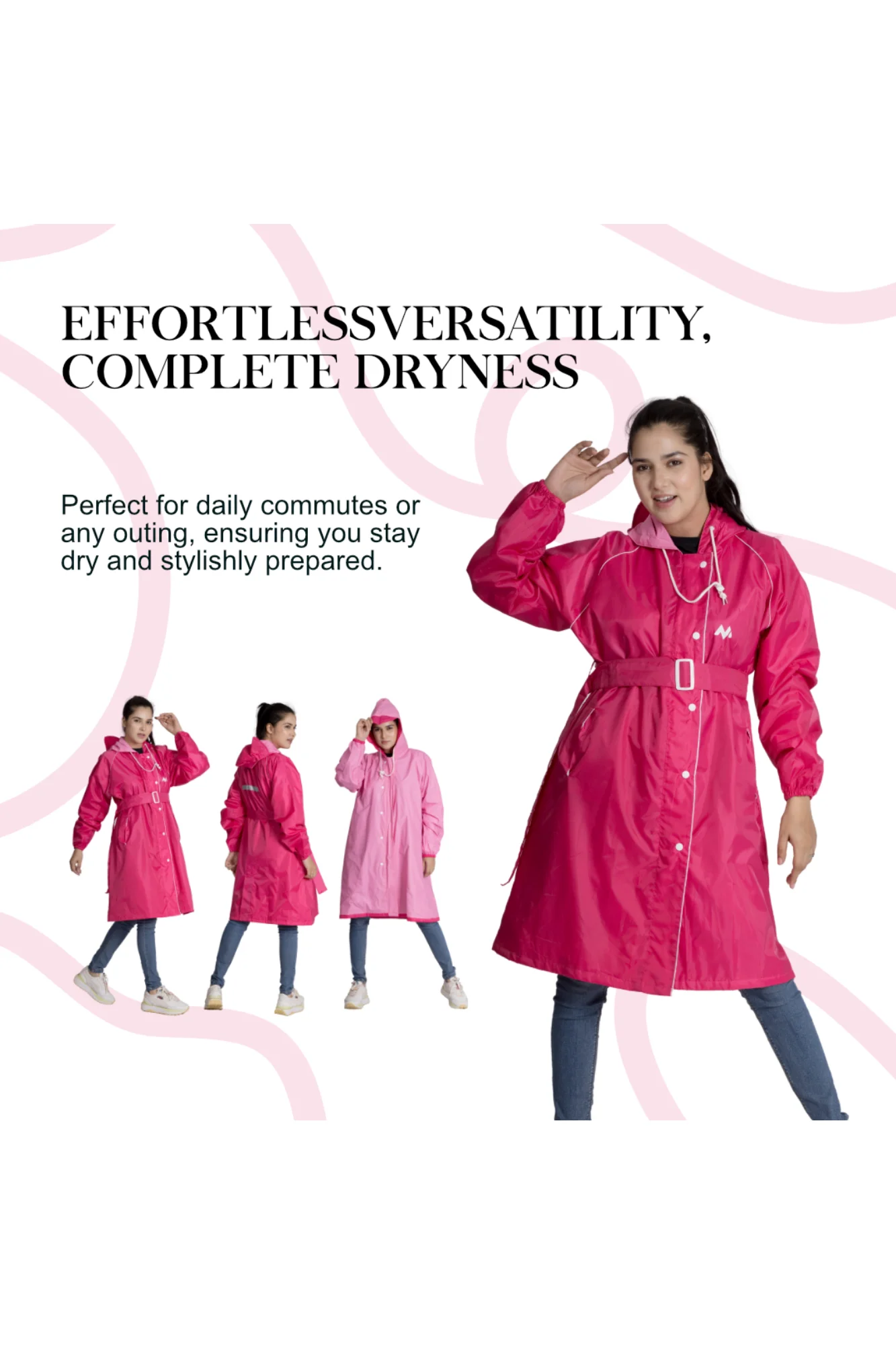 46W FEMINA Reversible Womens Short Raincoat - Image 54