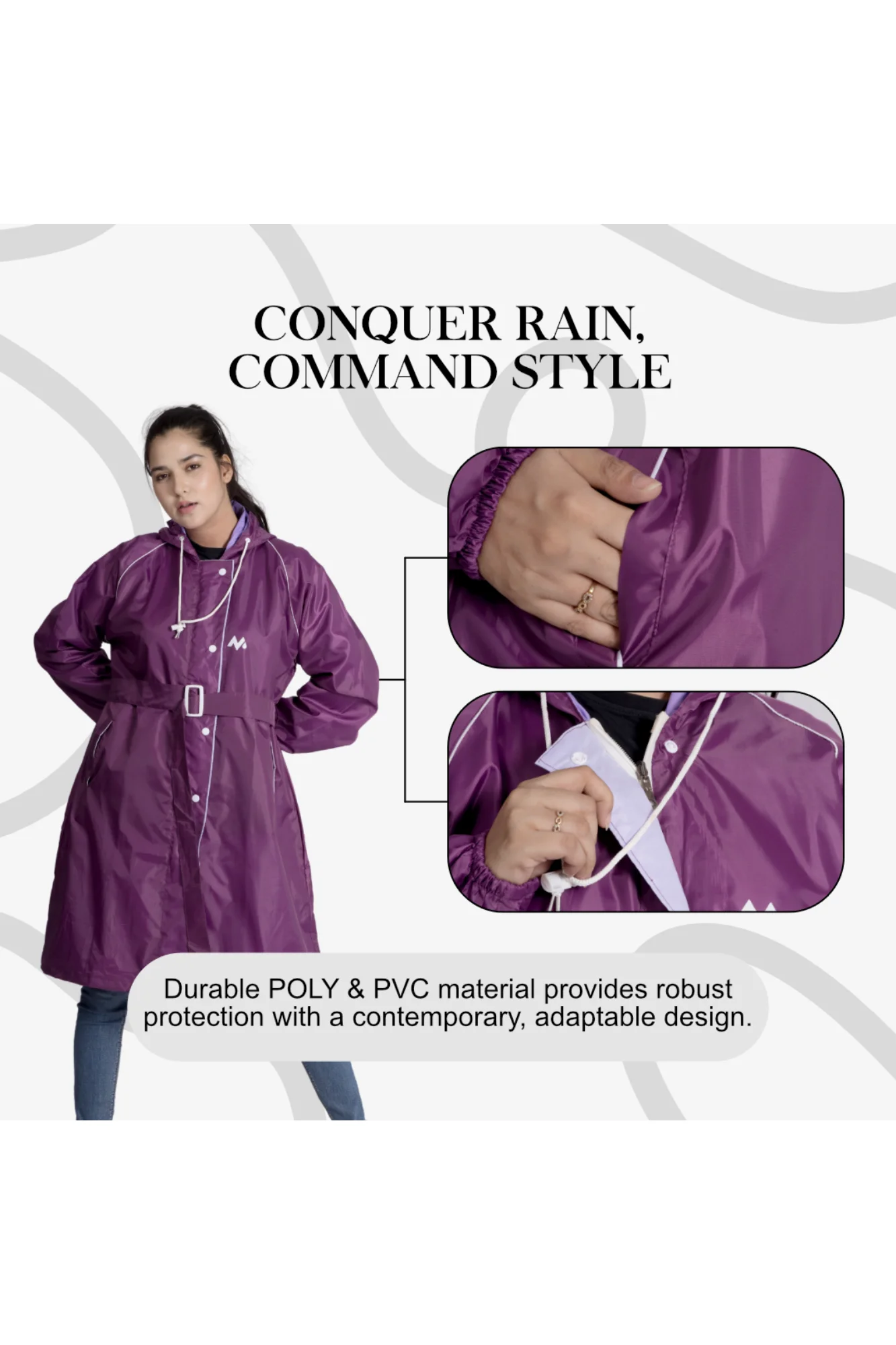 46W FEMINA Reversible Womens Short Raincoat - Image 57