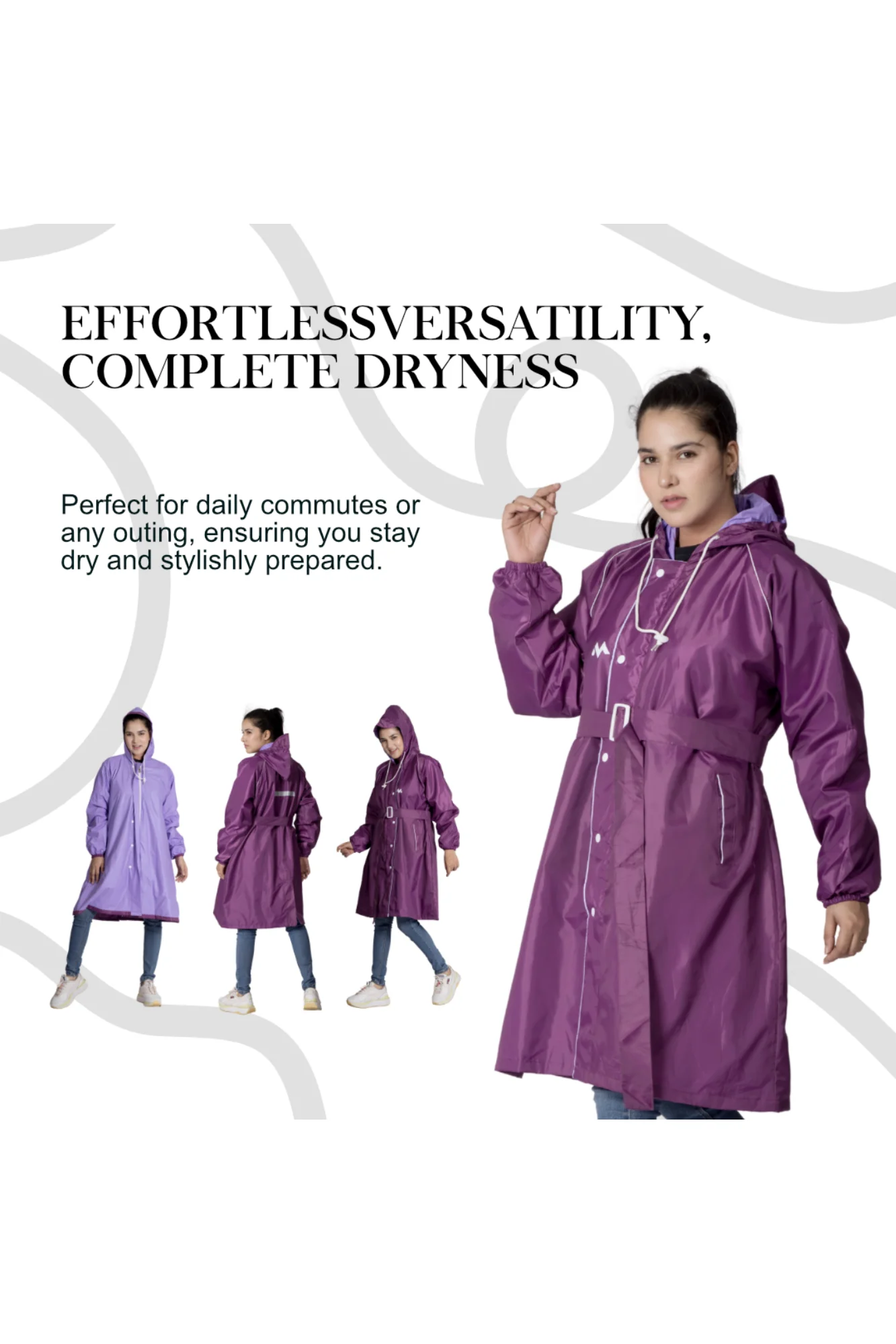 46W FEMINA Reversible Womens Short Raincoat - Image 58