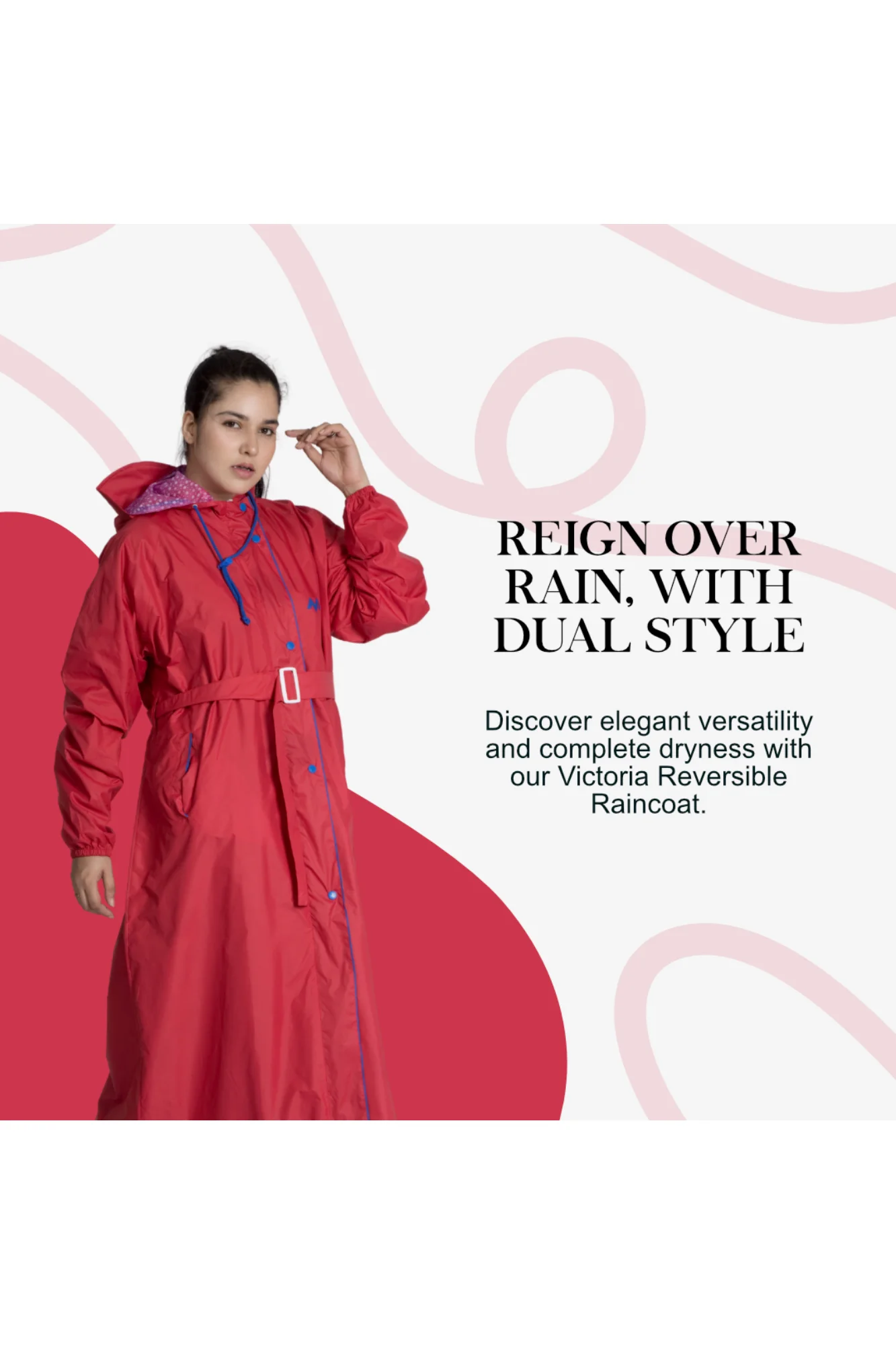47W VICTORIA Reversible Womens Raincoat - Image 46