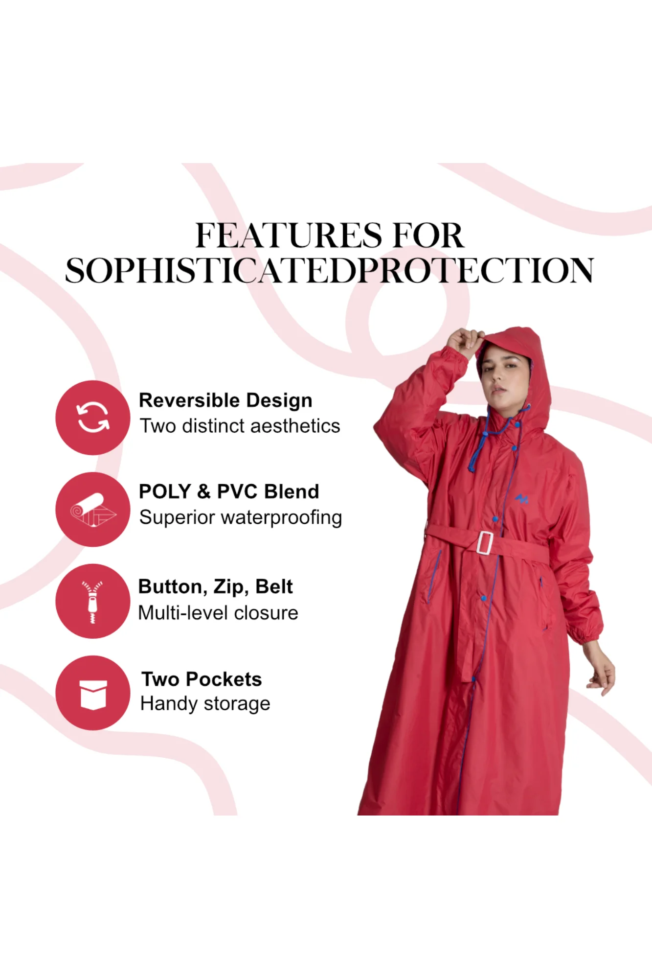 47W VICTORIA Reversible Womens Raincoat - Image 47