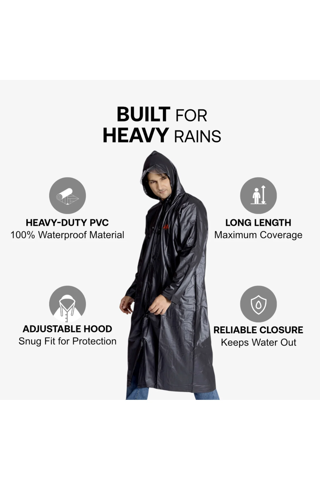 4M SUPREME Plain PVC Mens Raincoat - Image 13