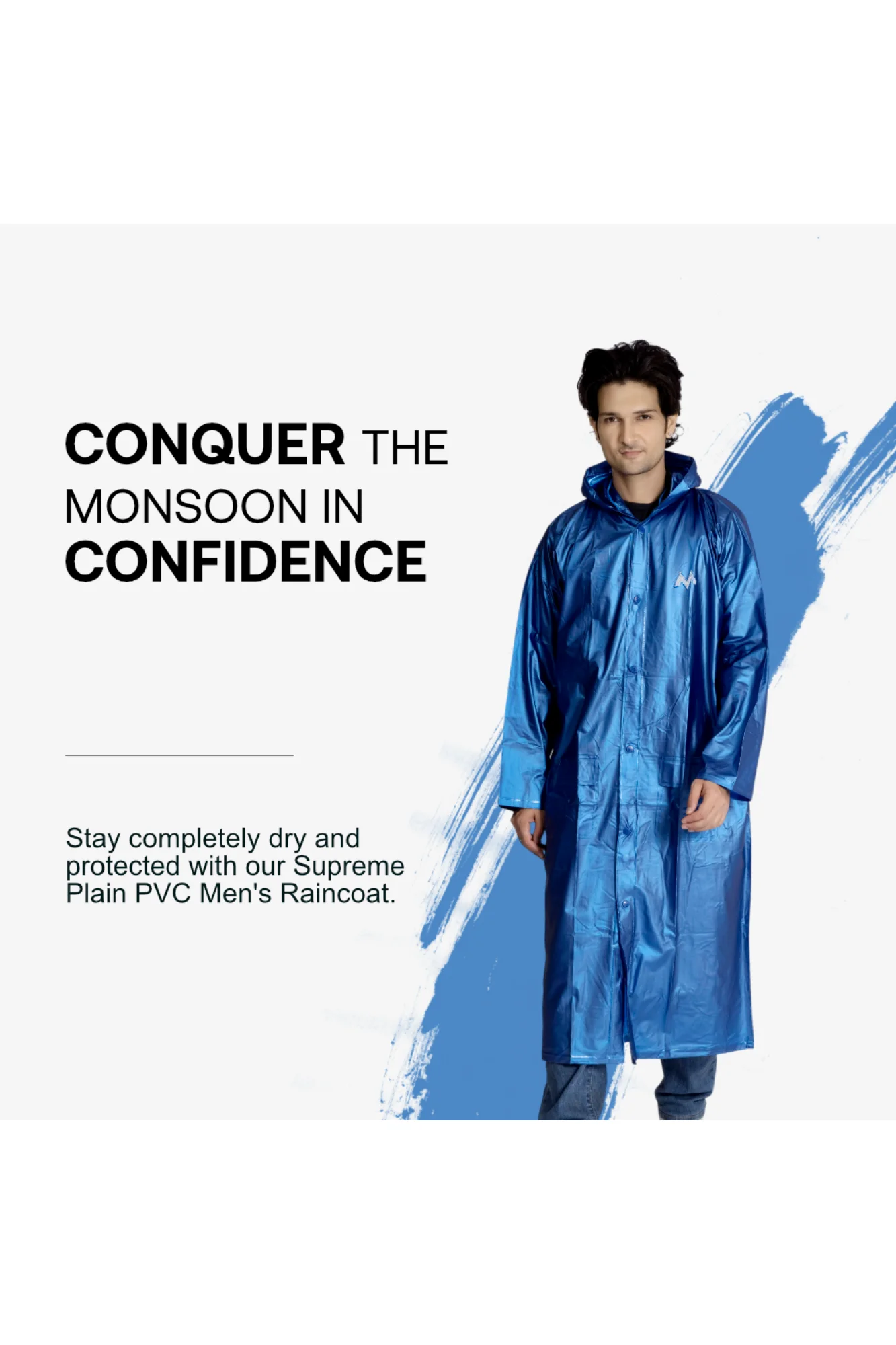 4M SUPREME Plain PVC Mens Raincoat - Image 16