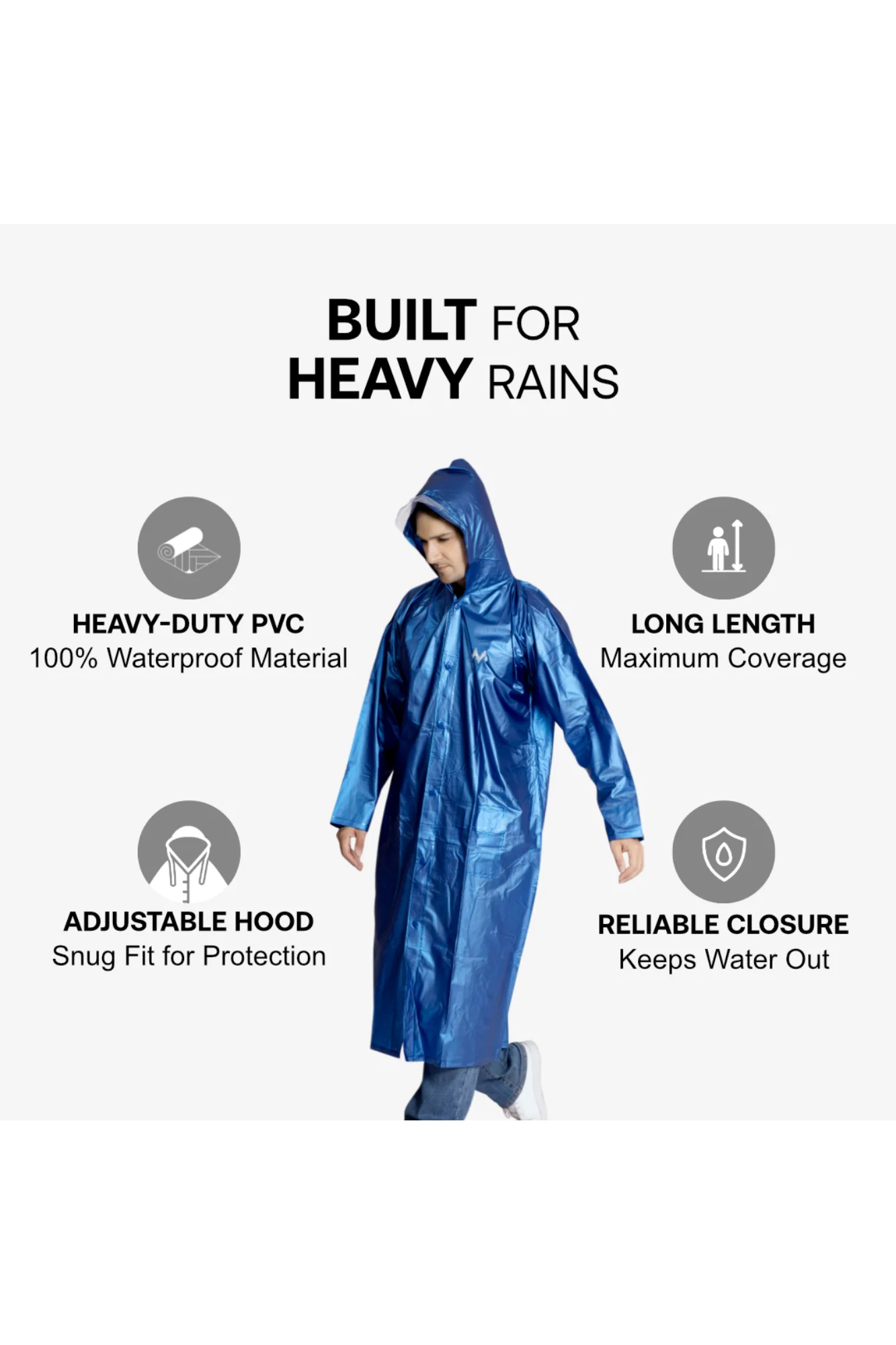 4M SUPREME Plain PVC Mens Raincoat - Image 17