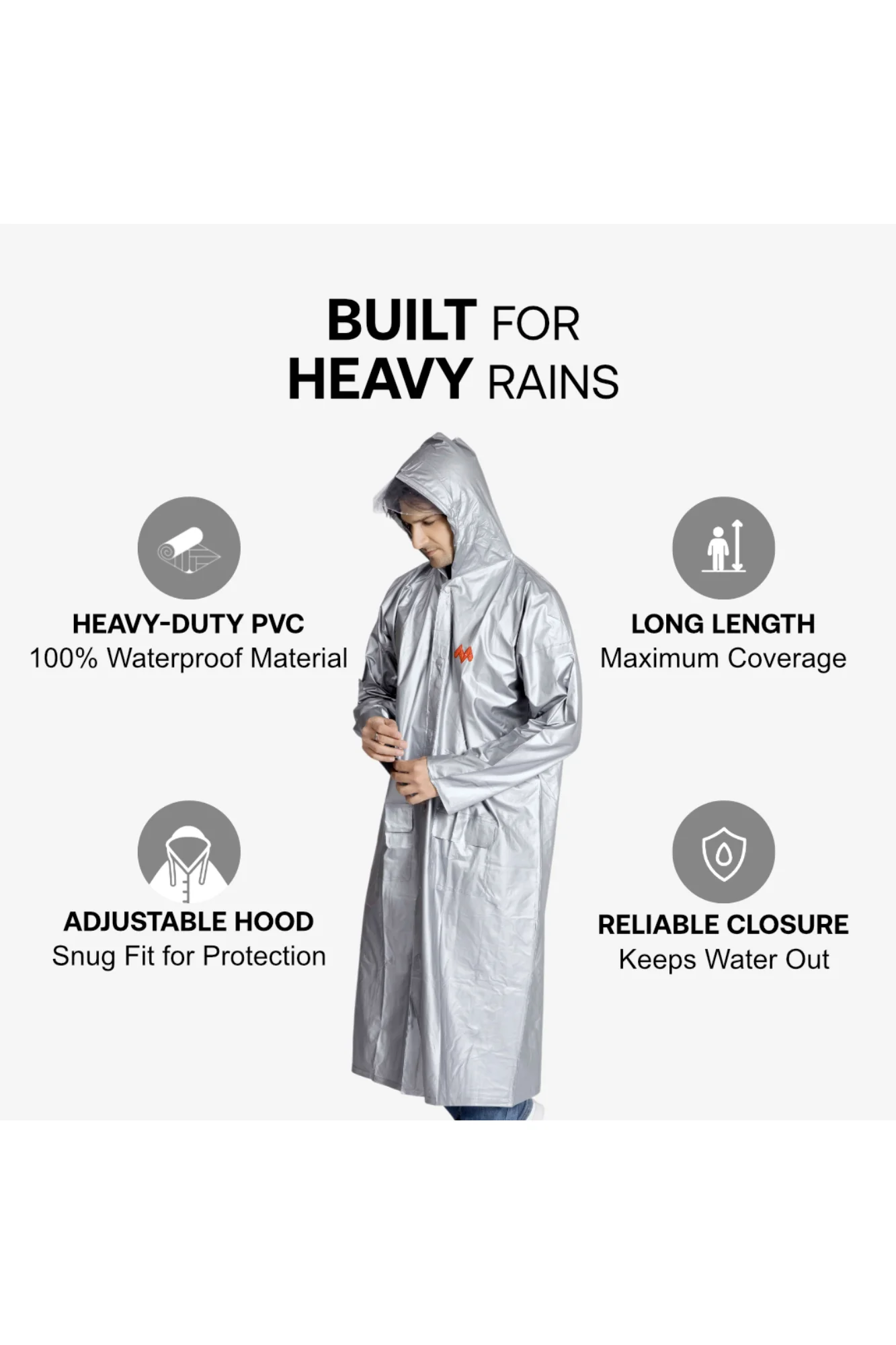 4M SUPREME Plain PVC Mens Raincoat - Image 21