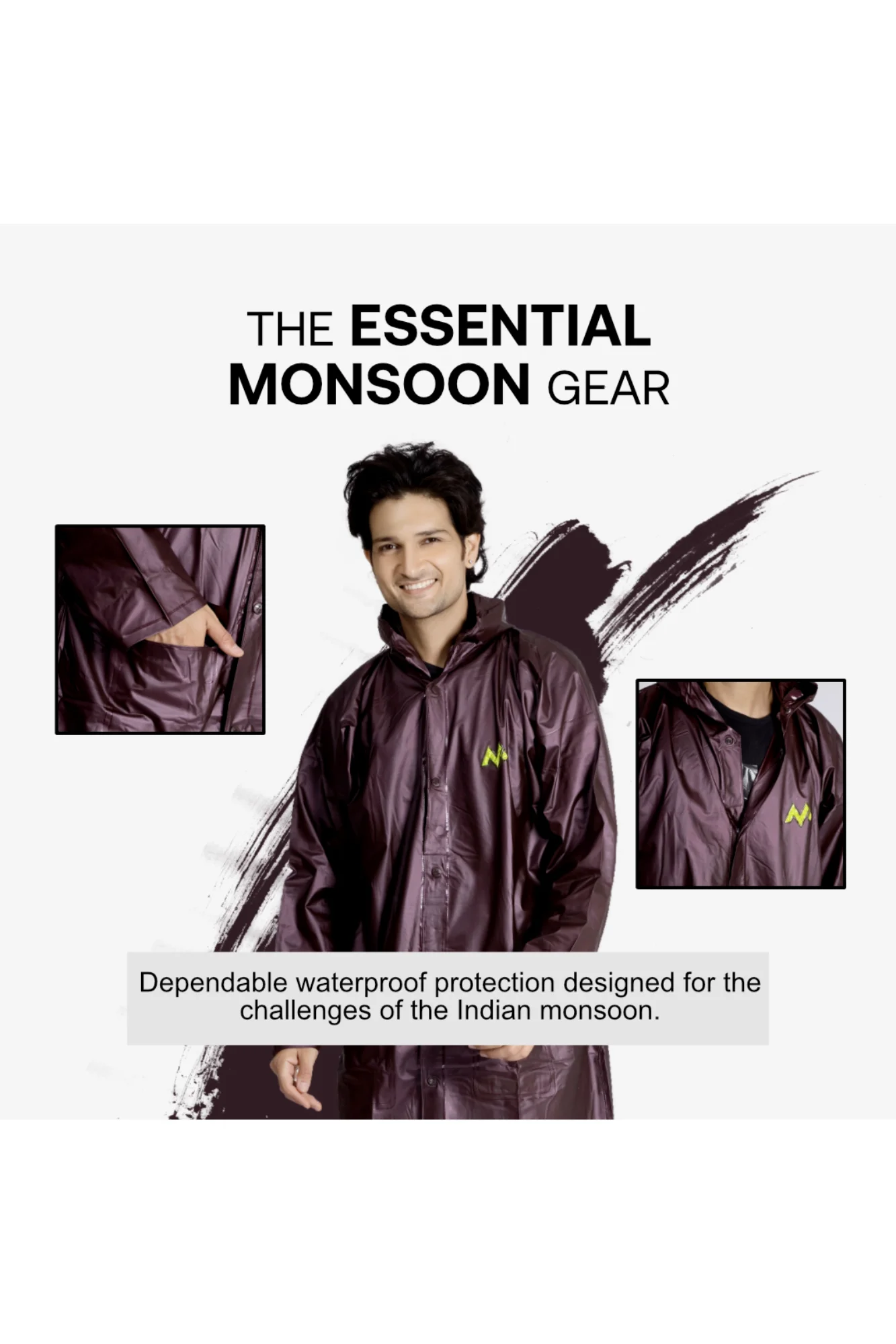 4M SUPREME Plain PVC Mens Raincoat - Image 26