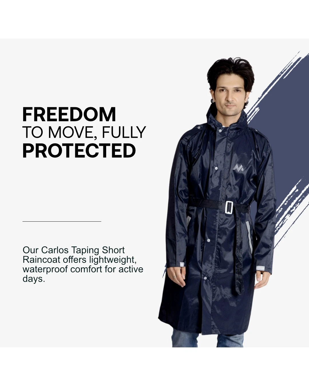 34M CARLOS Taping Short Raincoat - Image 6