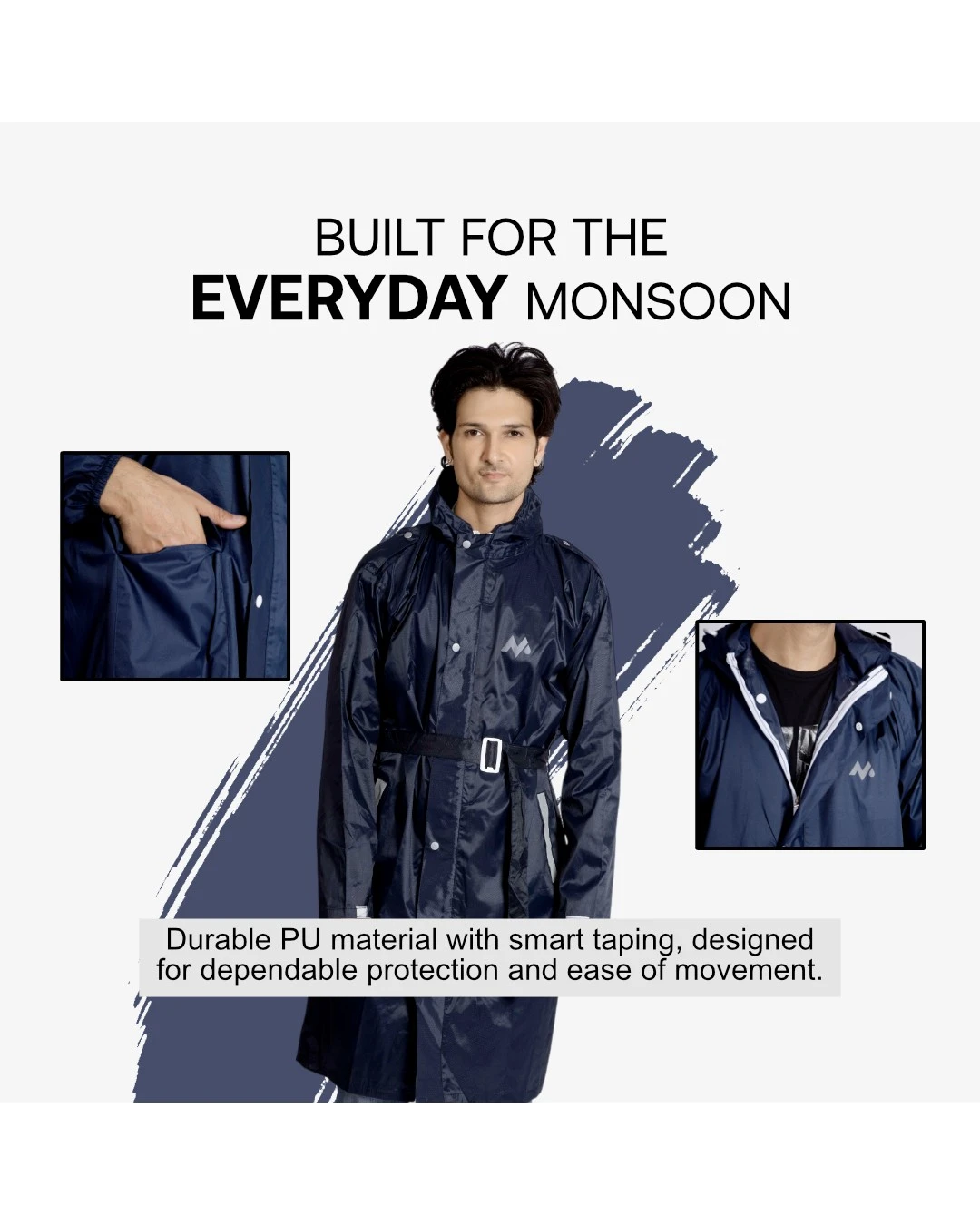 34M CARLOS Taping Short Raincoat - Image 8
