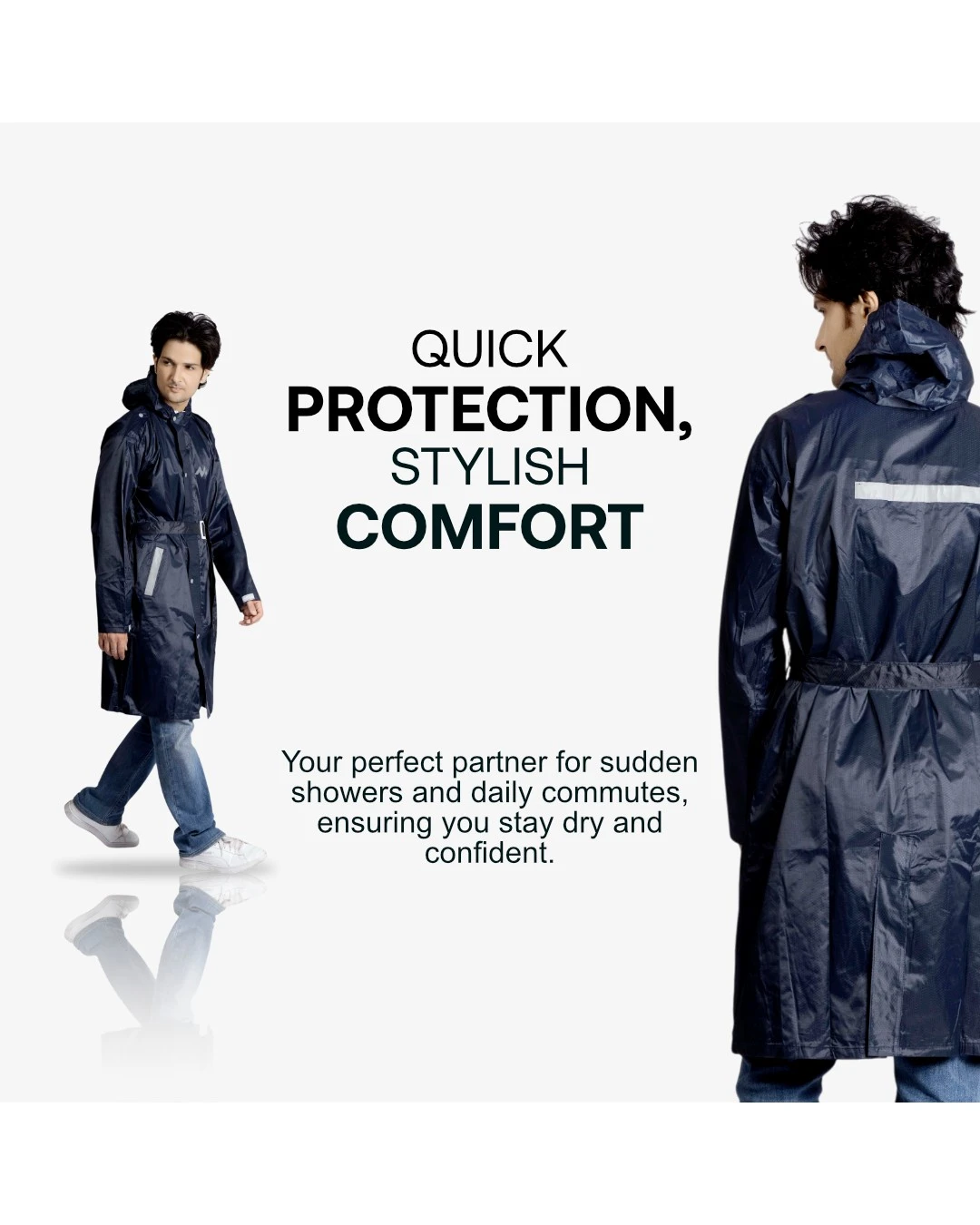 34M CARLOS Taping Short Raincoat - Image 9