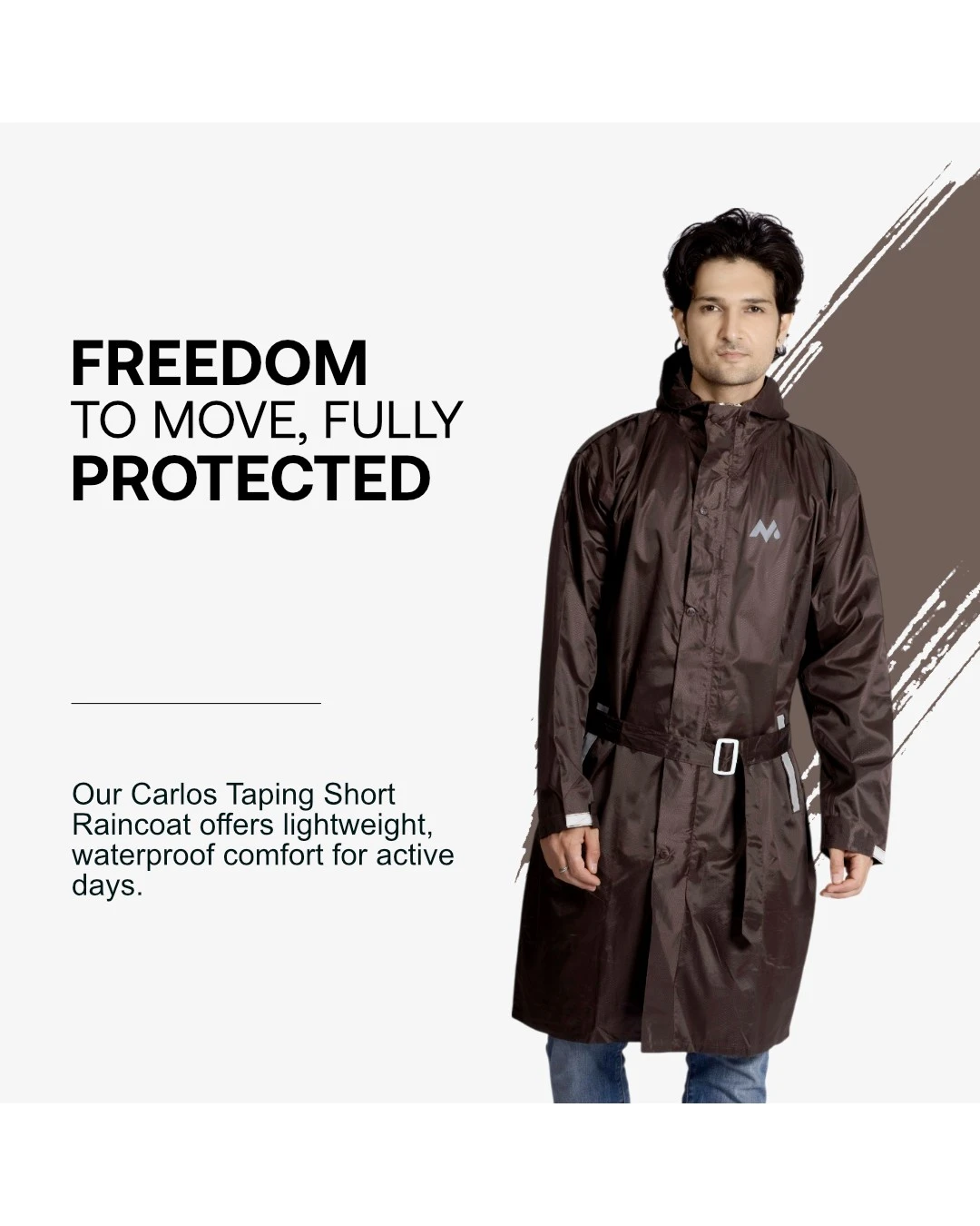 34M CARLOS Taping Short Raincoat - Image 10