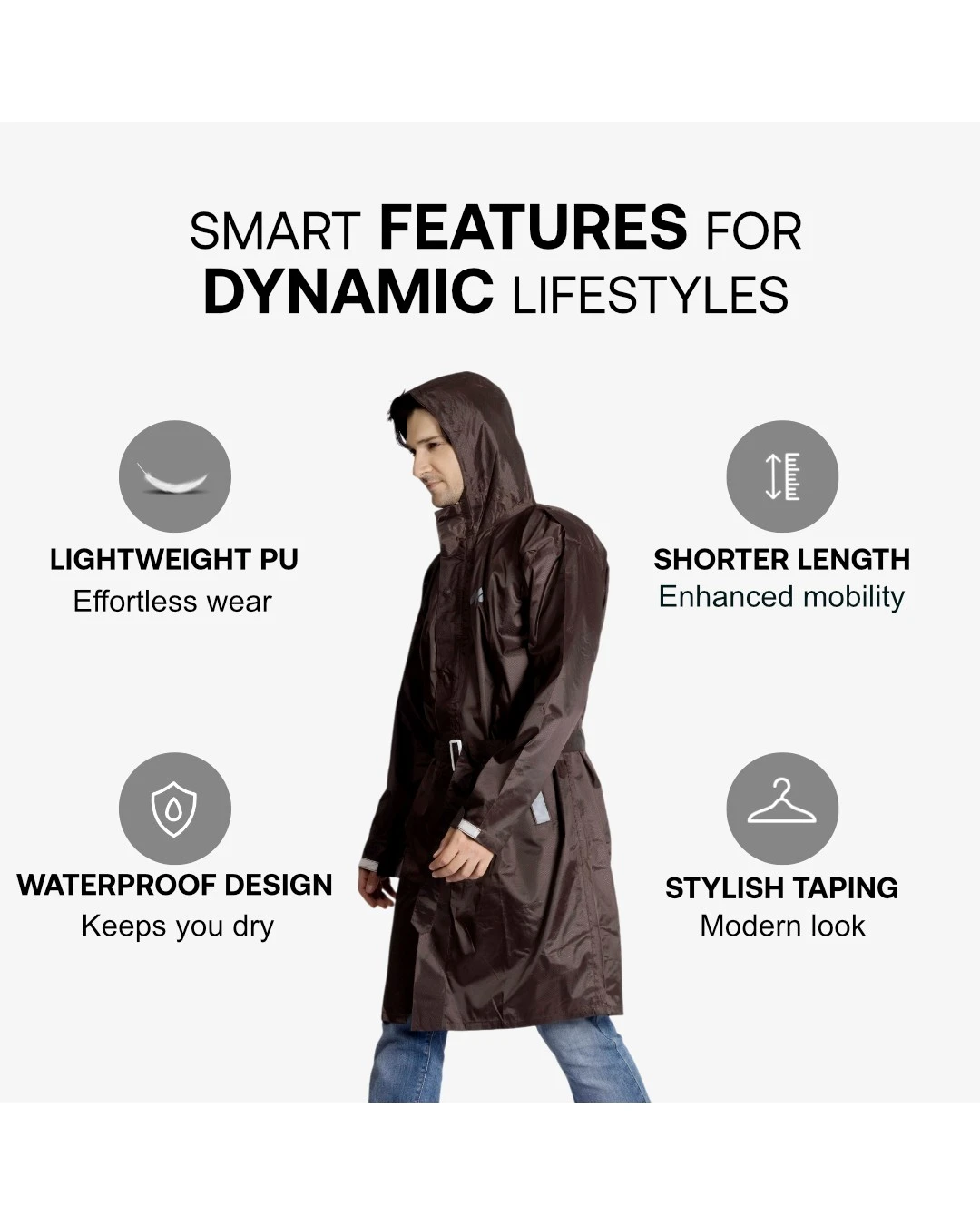 34M CARLOS Taping Short Raincoat - Image 11