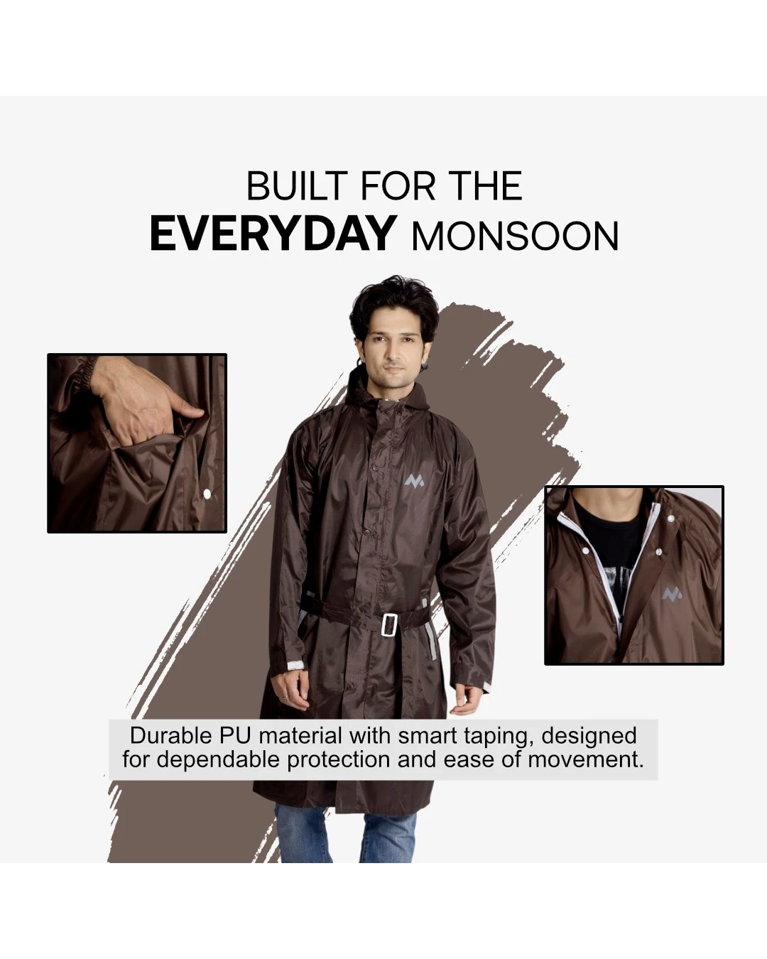 34M CARLOS Taping Short Raincoat - Image 12