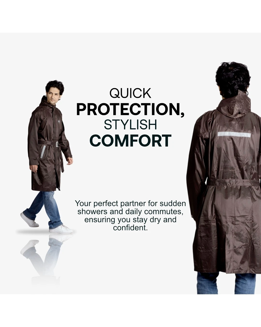 34M CARLOS Taping Short Raincoat - Image 13