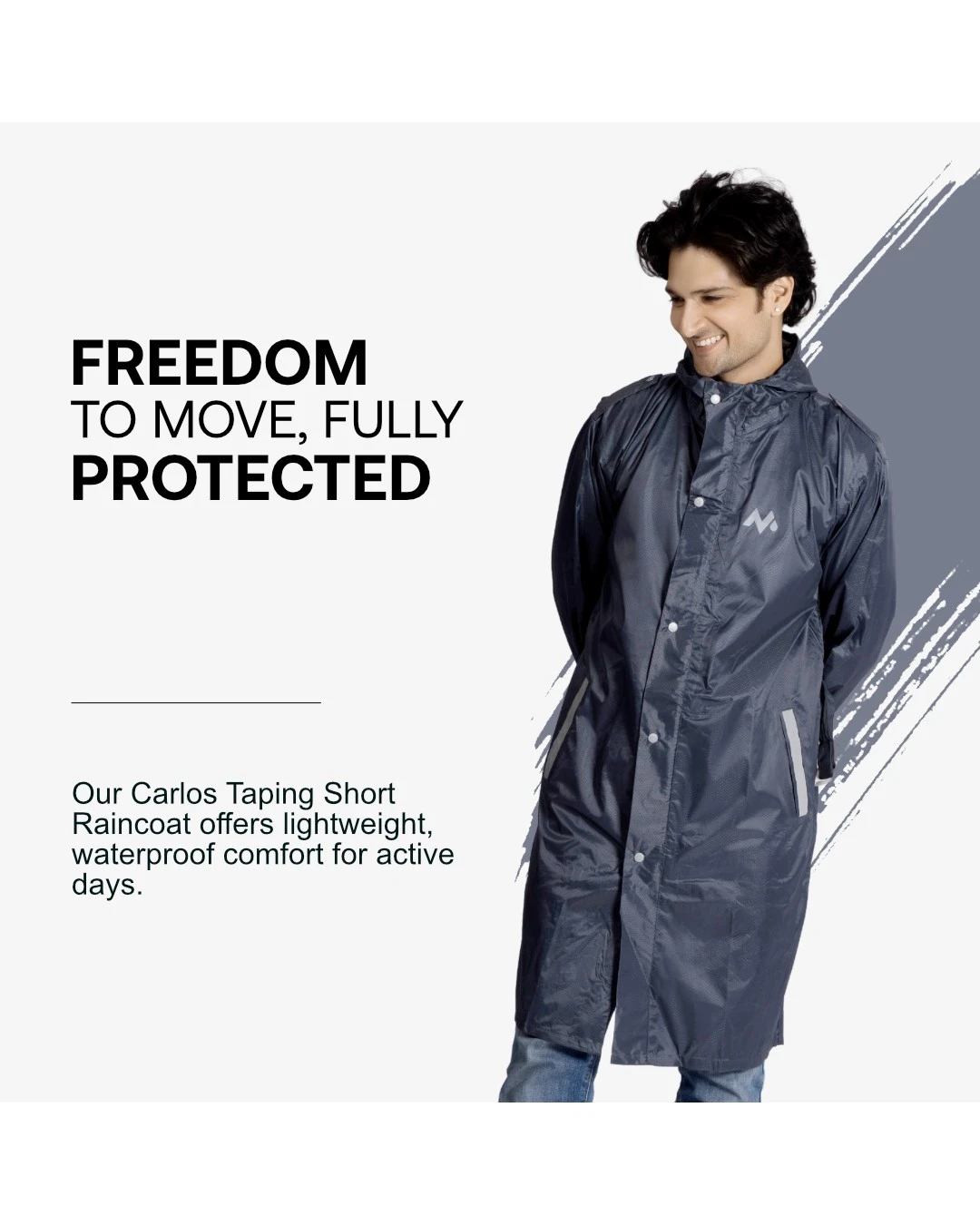34M CARLOS Taping Short Raincoat - Image 14