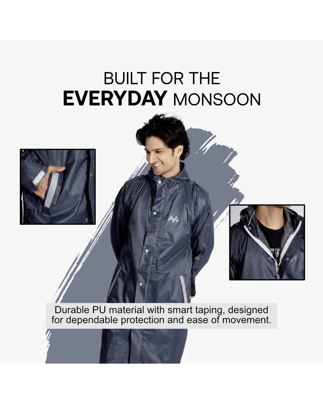 34M CARLOS Taping Short Raincoat - Image 16
