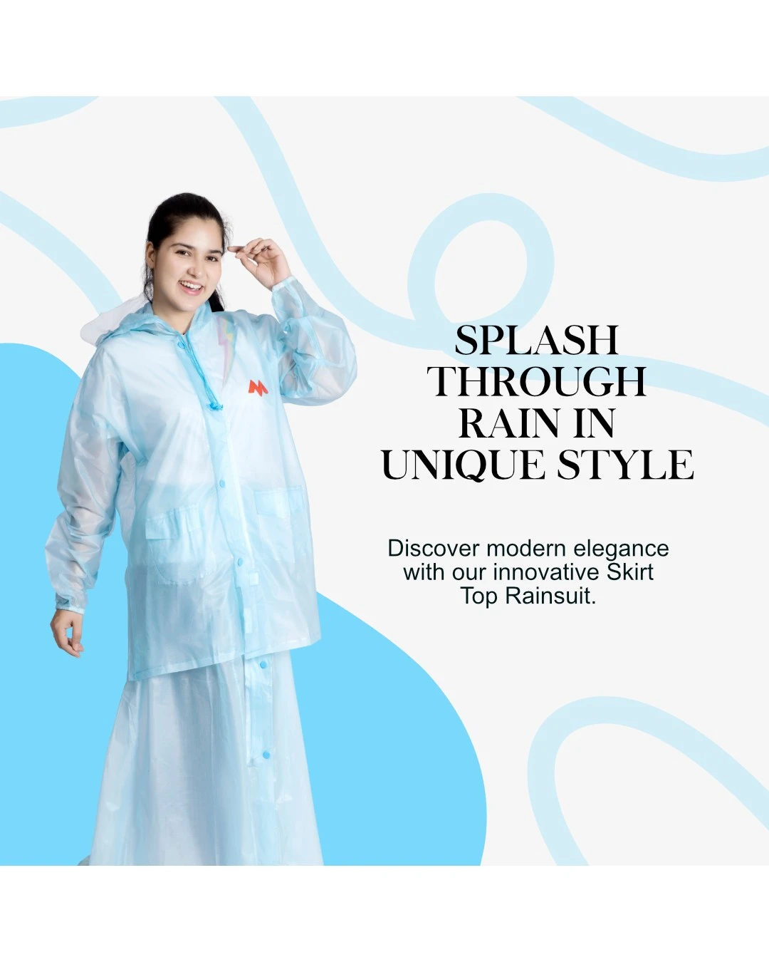 62W SPLASH PVC Womens Skirt Top Rainsuit - Image 2