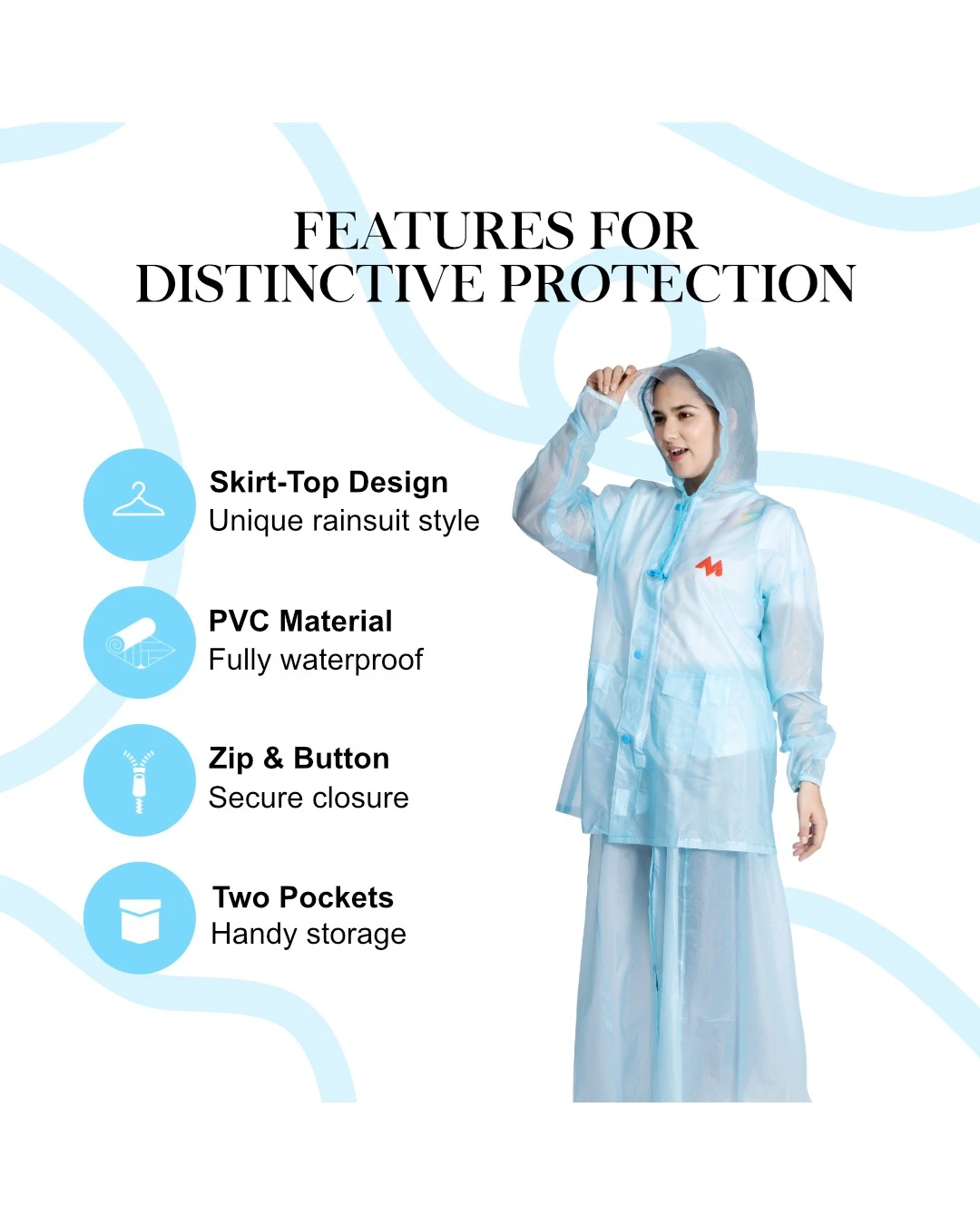 62W SPLASH PVC Womens Skirt Top Rainsuit - Image 3