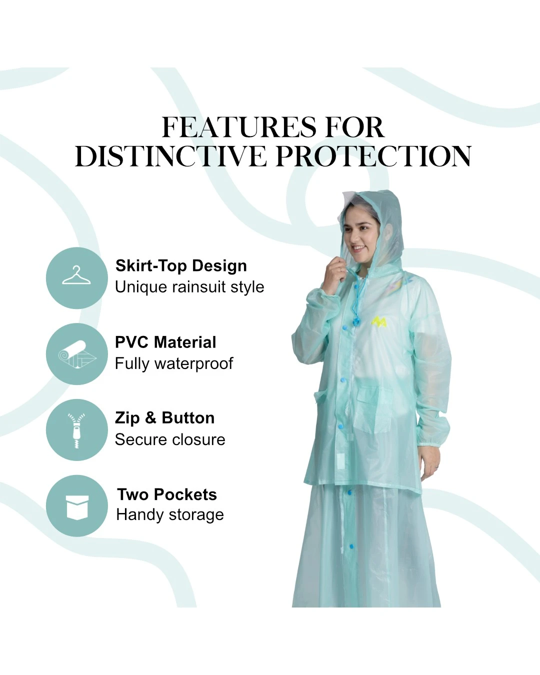 62W SPLASH PVC Womens Skirt Top Rainsuit - Image 11