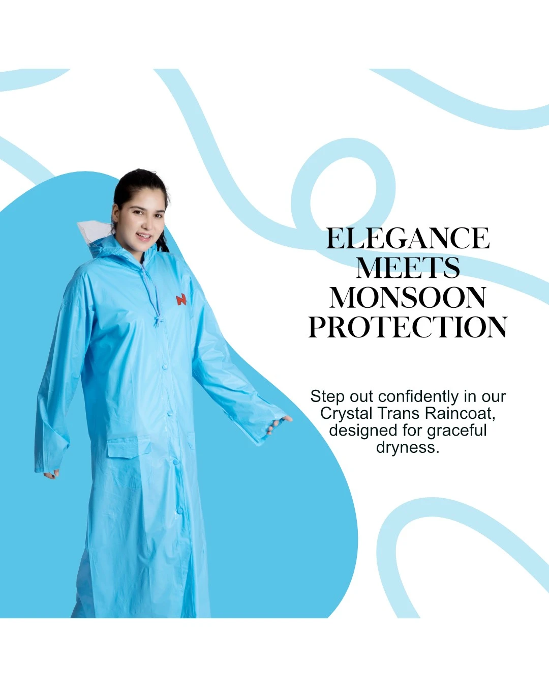 7W CRYSTAL Trans PVC Womens Raincoat - Image 2
