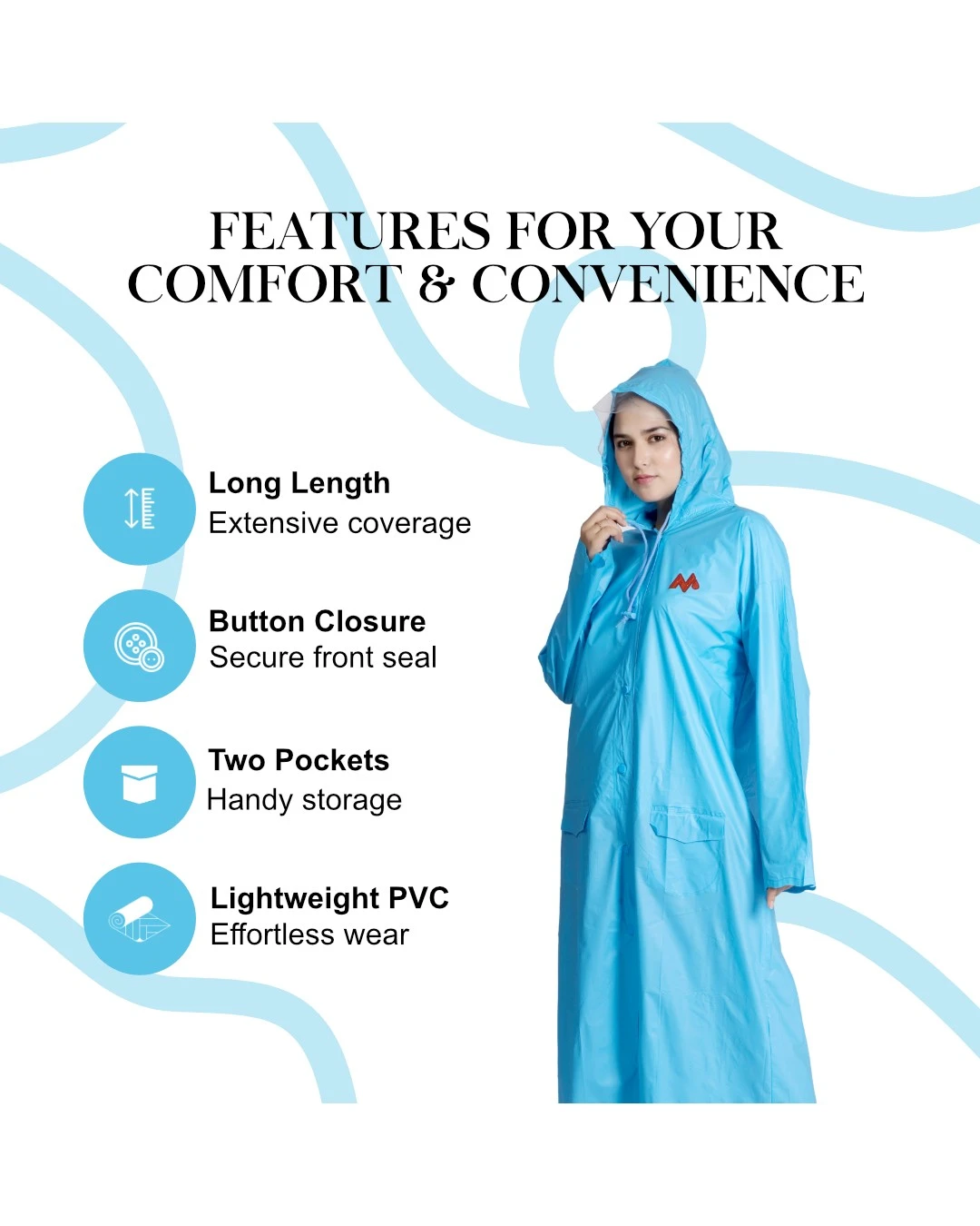 7W CRYSTAL Trans PVC Womens Raincoat - Image 3
